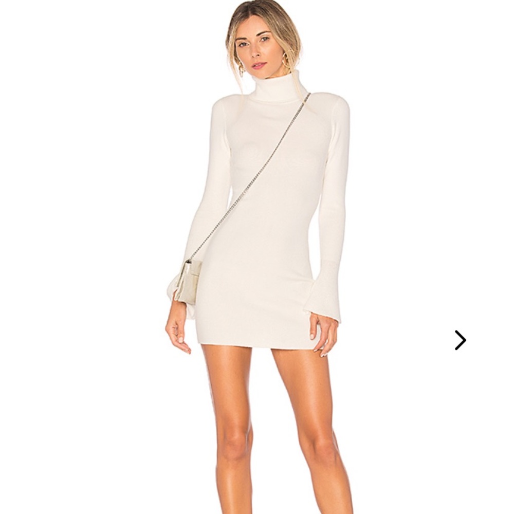 Lovers + friends white turtle neck dress